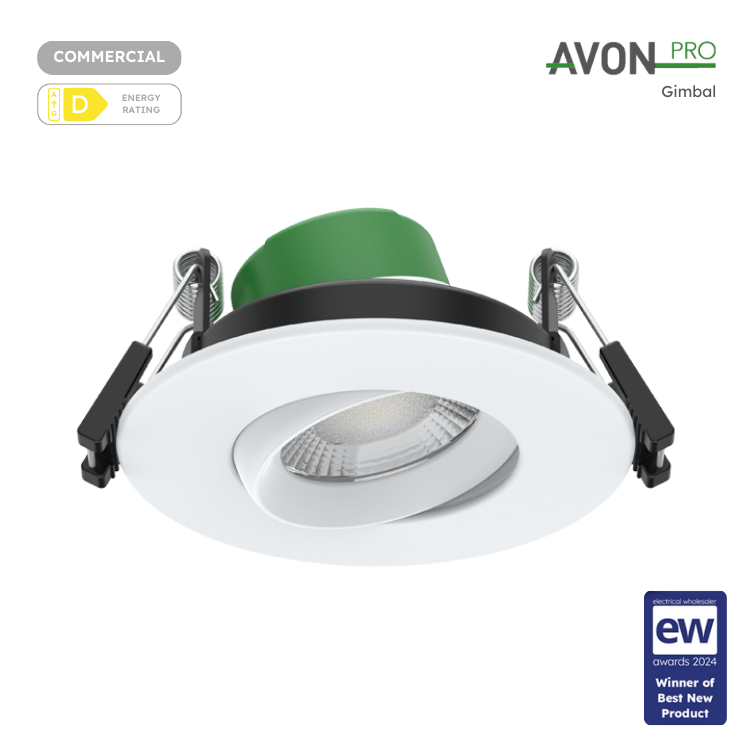 Avon Pro Fire Rated Gimbal 360Â° 4CCT Dual Wattage Downlight